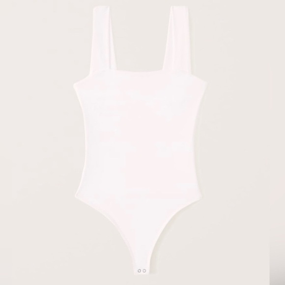 Abercrombie & Fitch Cotton Seamless Fabric
Squareneck Bodysuit White - M - Picture 1 of 8